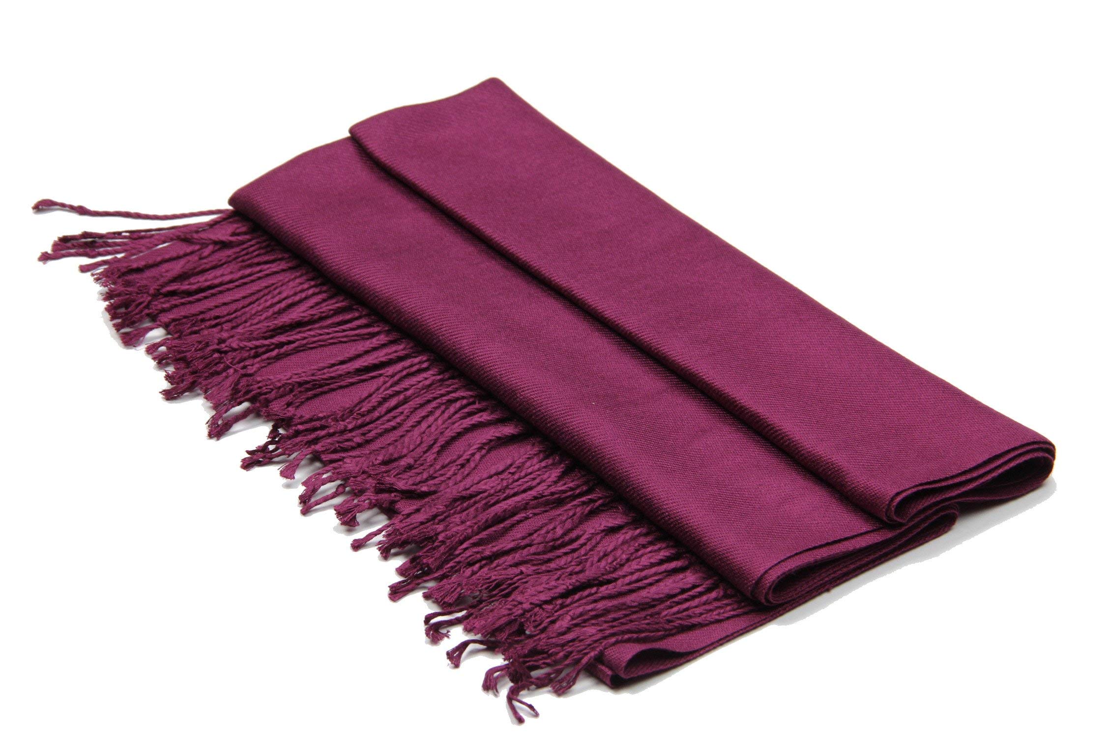 Pashmina Women's Wine Handcrafted Wrap Shawl Stole For (Wine)