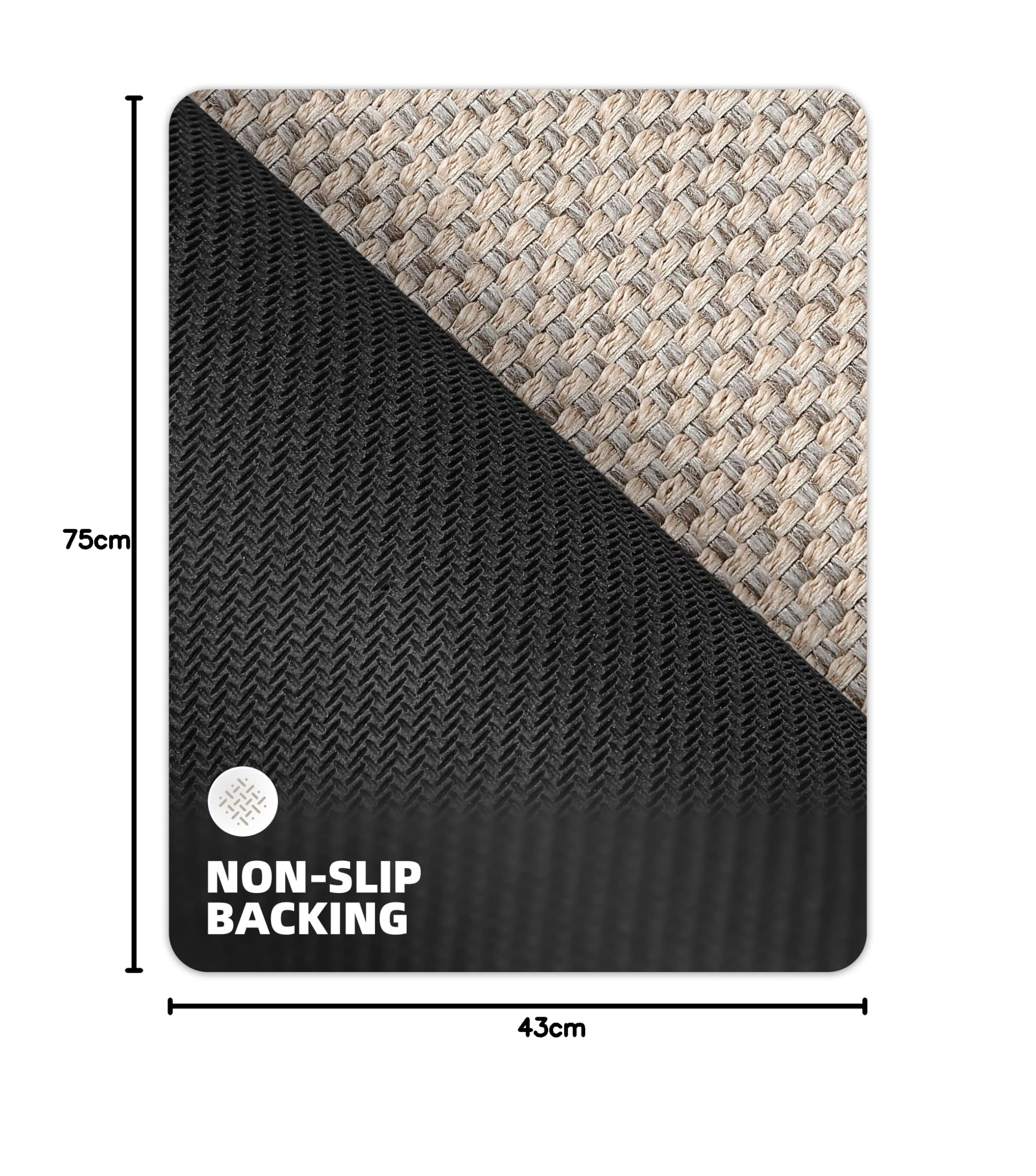 COLOR&GEOMETRY Paillasson Interieur Entree 44x75cm, Antidérapant Tapis Entrée Intérieur, Fin Tapis de Porte Absorbant l'eau, Lavable, Tapis pour Intérieur, Entrée, Couloir, Chien (Beige)