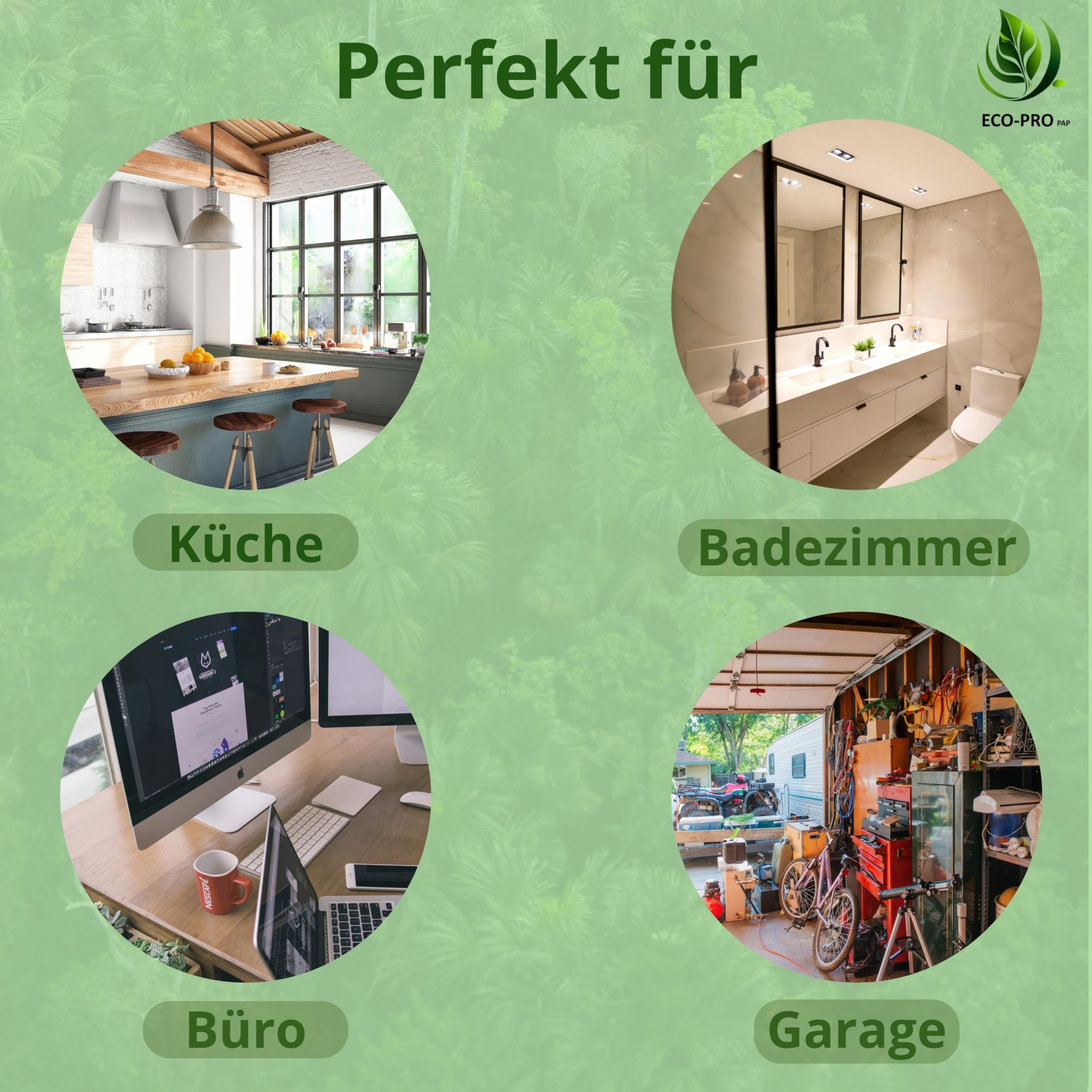 Papierhandtuch 100 Meter lang, Papiertuch aus 100% Zellulose, Extra Saugfähig & Reißfest, Pappkern, für Küche und Badezimmer - 100 m (Packung mit 6 Stück)