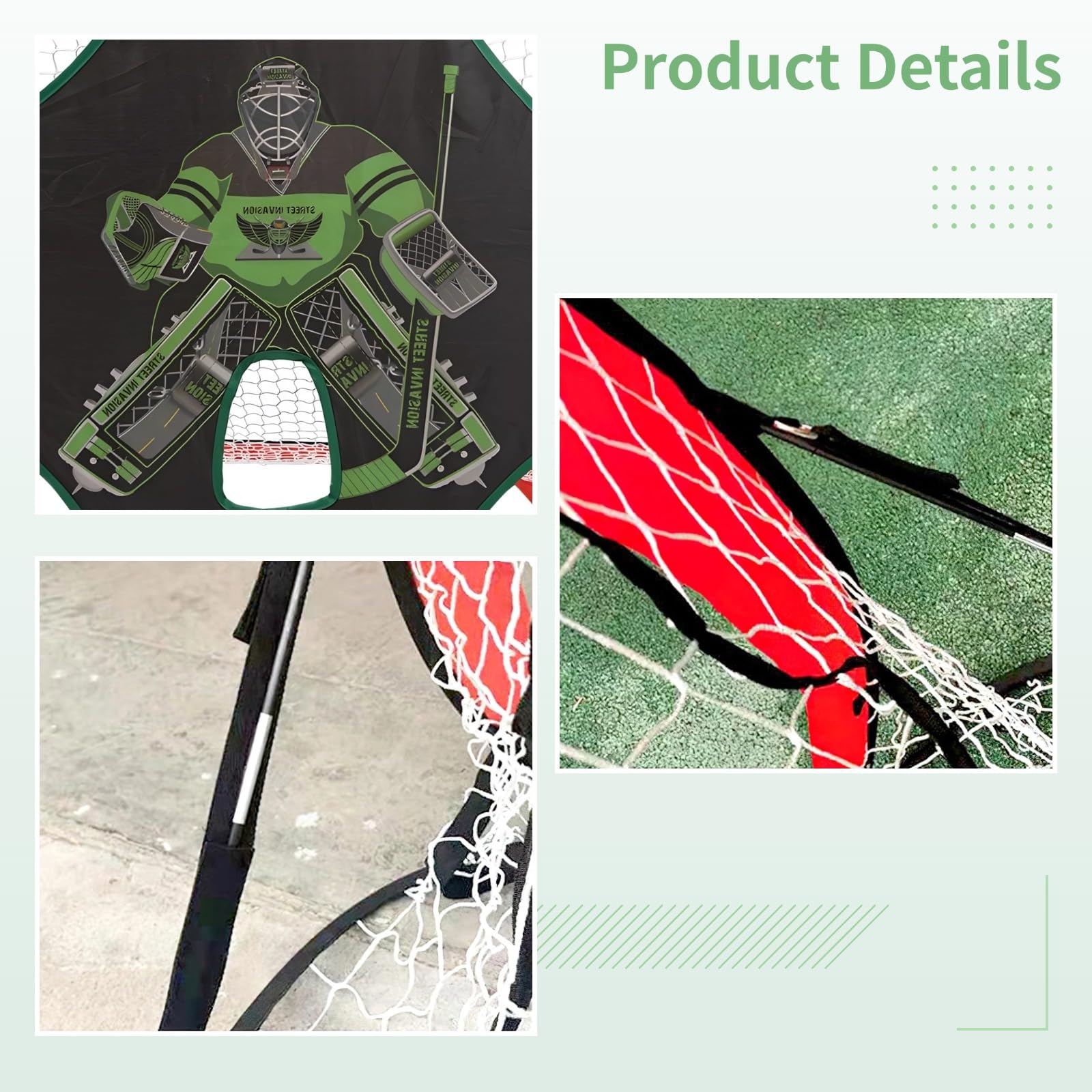 Oxford Fabric Ice Hockey Shooting Target, 35.4 X 23.6 X 23.6 Inch, Goal Net with Goalie Graphic, Youth & Adult Training