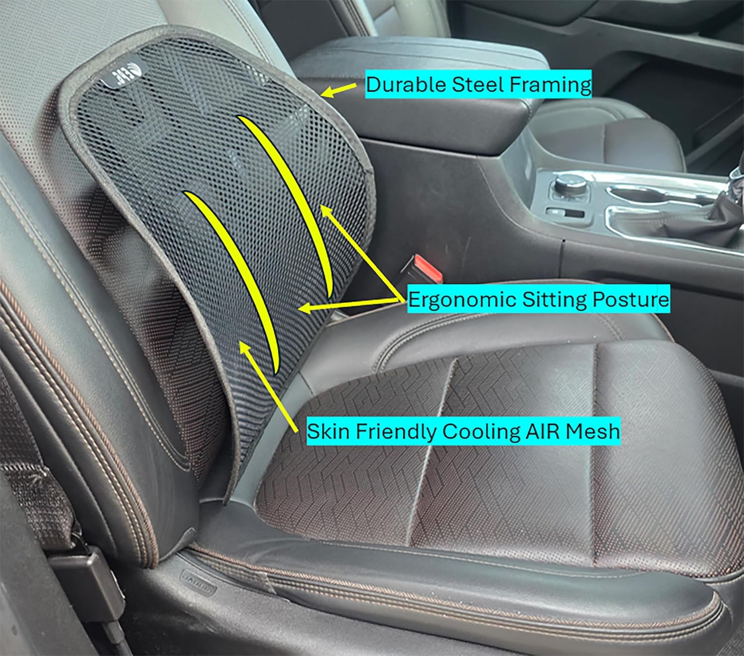 Lumbar Back Support - Adjustable Breathable Mesh Ergonomic Car Seat Home Office Desk Chair Pain Relief Cushion (Lumbar Support, 2, Pieces)