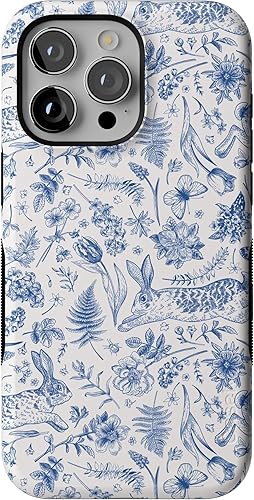 Vista 499 de Casely Funda para iPhone 15 Pro Max Jardín Secreto Flores mixtas Funda atrevida Compatible con MagSafe y botón de acción Secret Garden