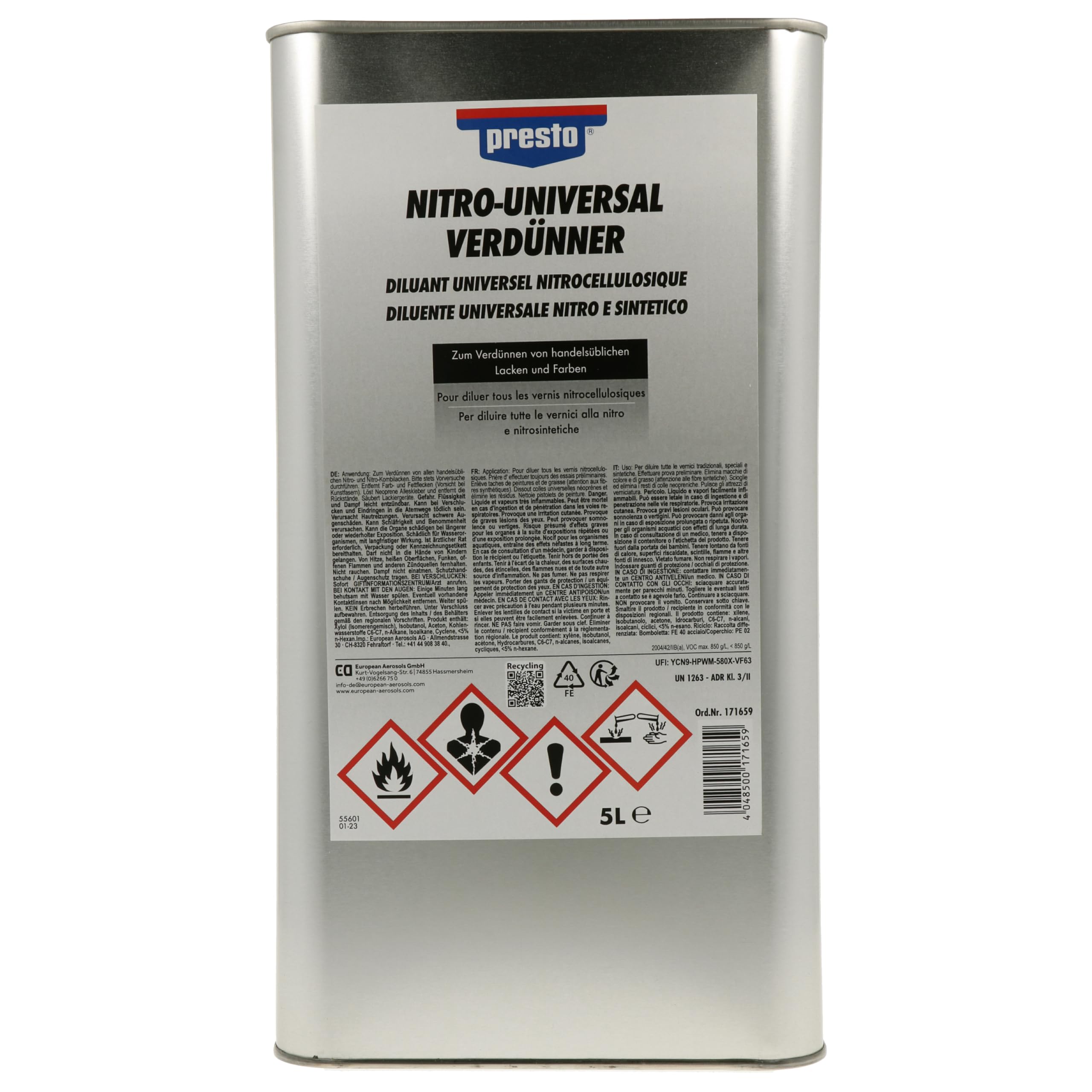 Presto Nitro-Universalverdünner 5 L, 1 Stück