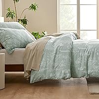 Vista 256 de Bedsure Juego de edredón de tamaño Queen, color lavanda, lindo, floral, regalo para mujer, 3 piezas, 1 suave edredón reversible con flores y 2