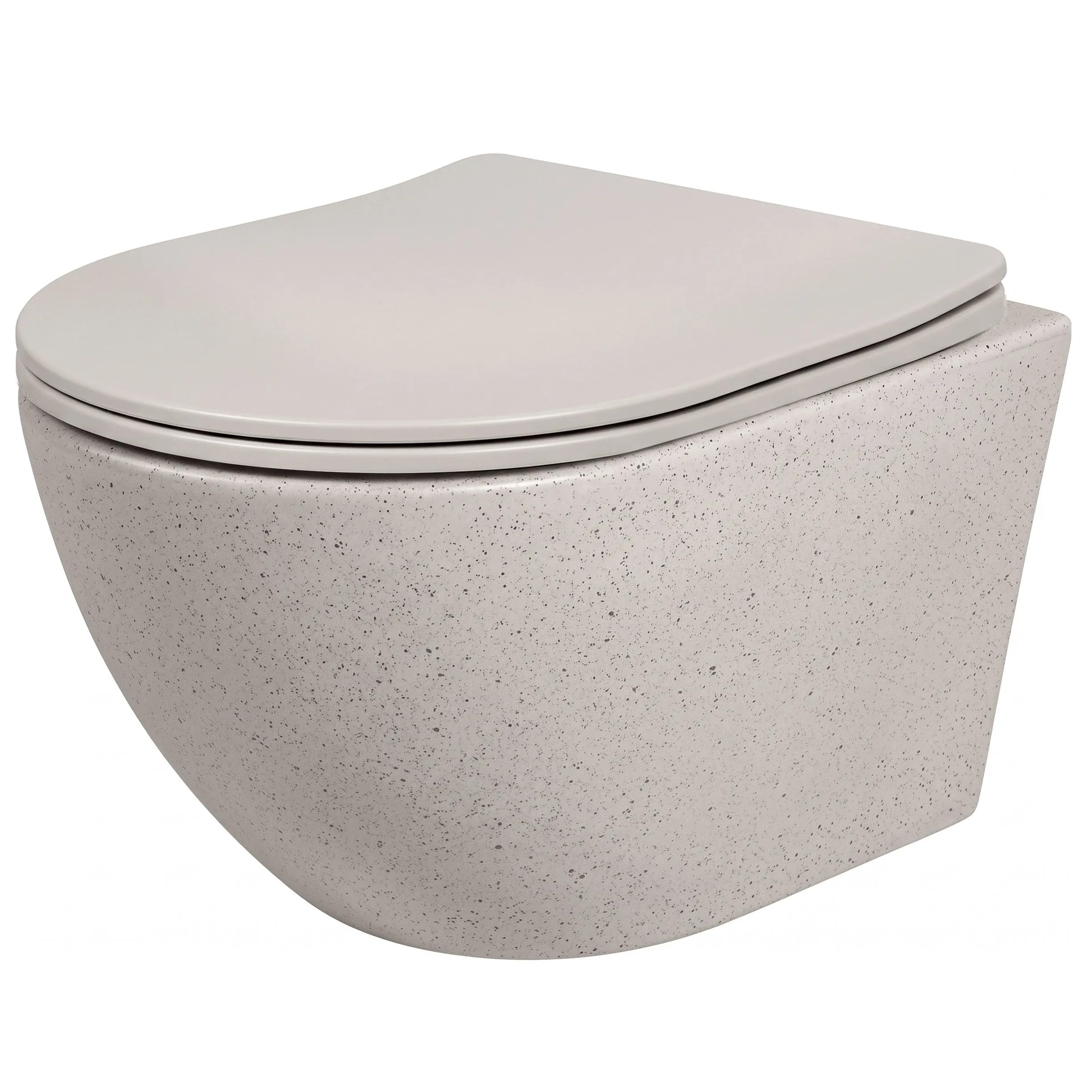 Rea - Misa Wc Podwieszana Carlo Mini Tornado Greige - 49,5x36,5x35 cm