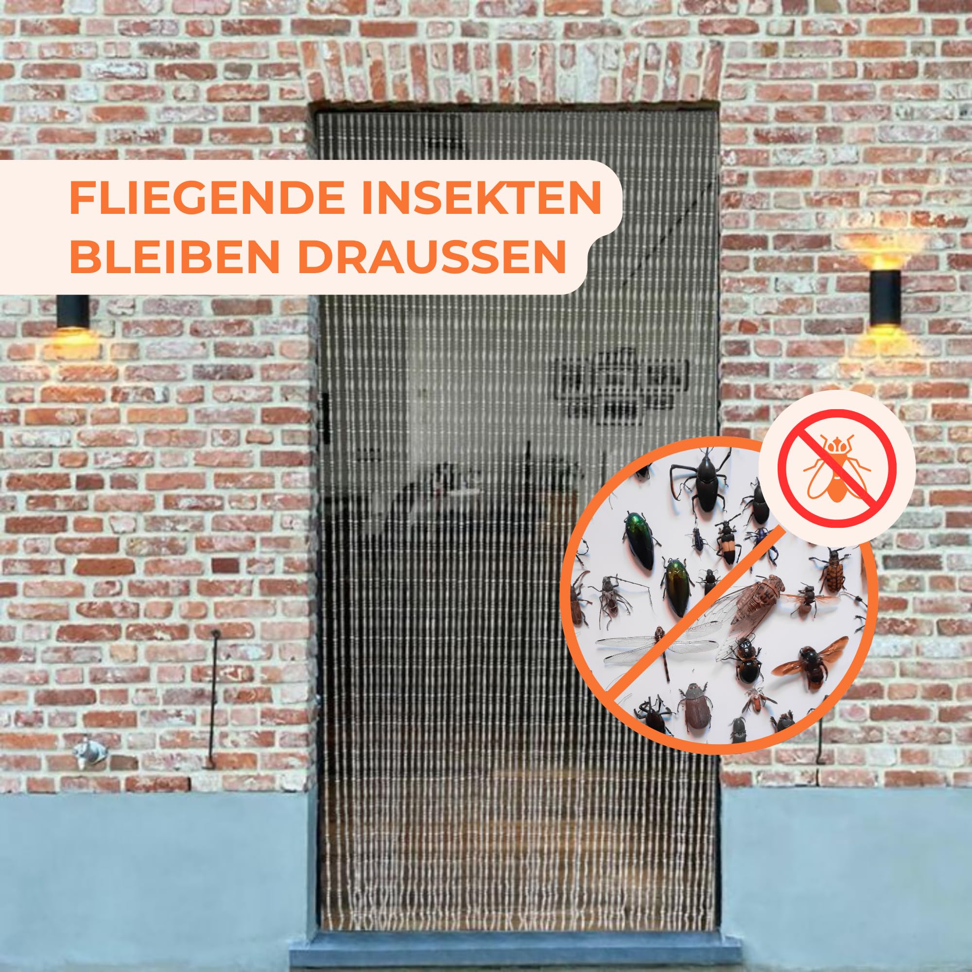 Trente Perlenvorhang Verschiedene Größen und Farben, Balkontür Fliegengitter, Insektenschutz Perlen, Fliegenvorhang Transparent 100 x 230 cm