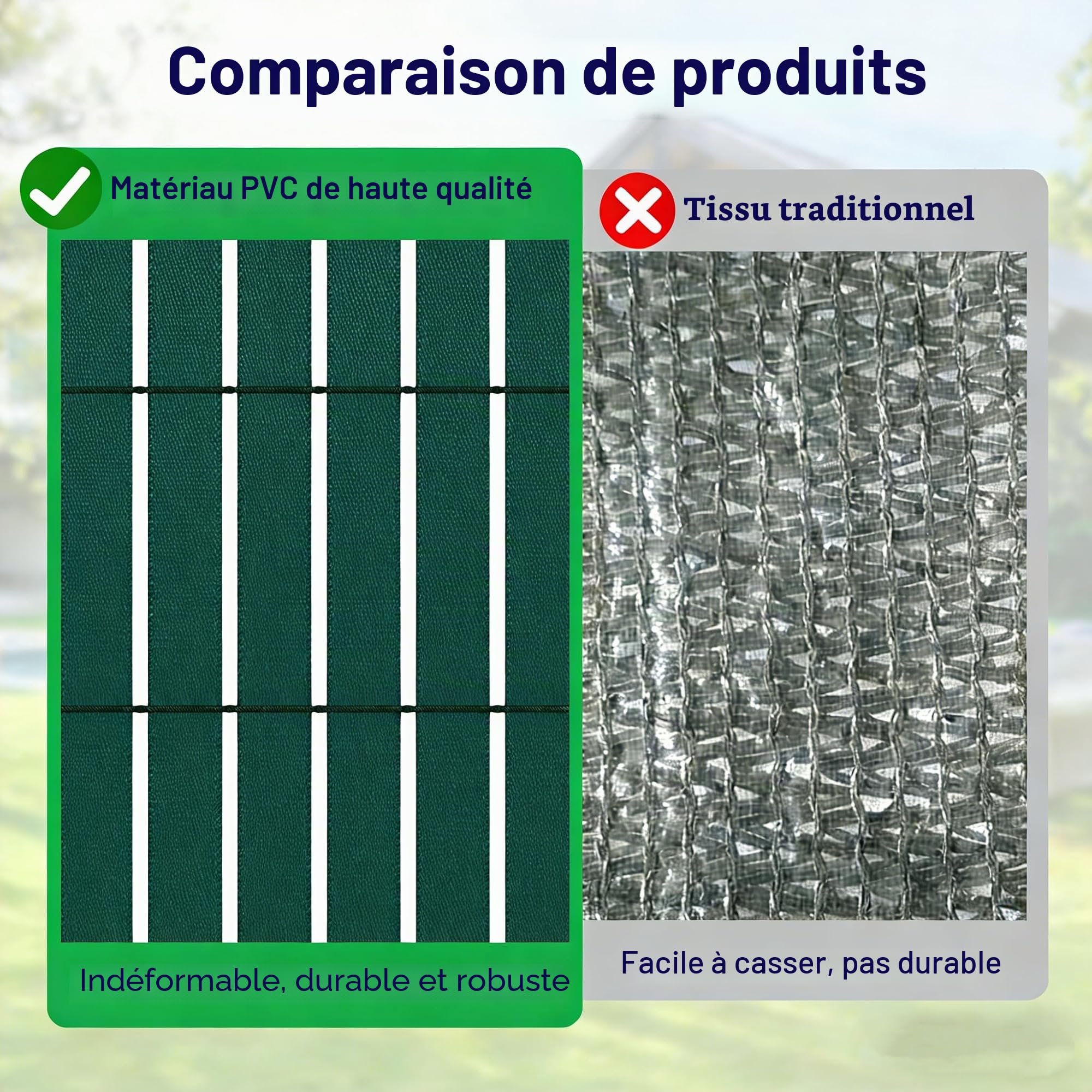 Canisse PVC 200x500cm Brise Vue, Canisse PVC Corrosion et Aux Intempéries, Brise Vue Balcon Renforcement, Canisses Anti-moisissure Résistant aux UV, Intimité pour Jardin Terrasse (Vert)