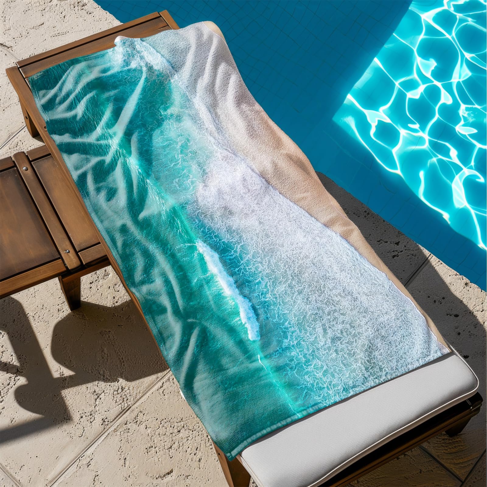Genérico Toalla Playa 180X100 Playa del Mar Verde Grande Toallas de Piscina Grandes Anti Arena Secado Rápido Gimnasio Hombre Mujer Lavable A Máquina Regalo