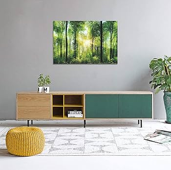 Amazon.co.jp: 森林 緑 アート パネル 太陽 絵 ポスター 壁掛け