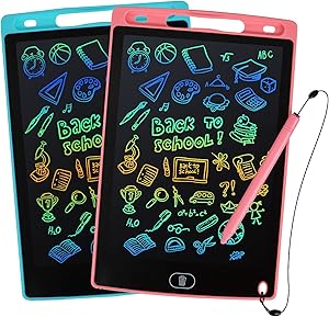 Damcyer Tavoletta Grafica LCD 12” Bambini 2 Pezzi Blu Rosa