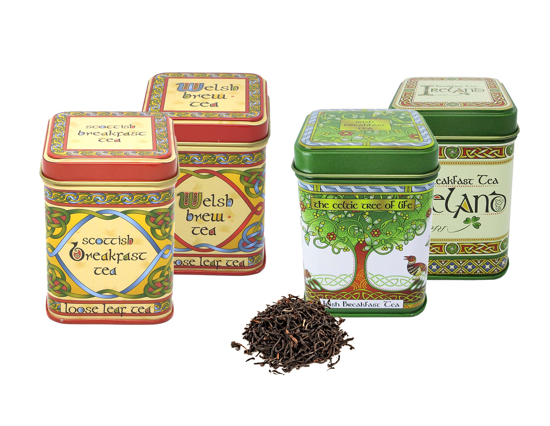 Royal Tara Black Tea Set of 4 - Scottish Breakfast Tea, Welsh Brew Tea, Breakfast Tea Ireland & Tin of Loose Tea