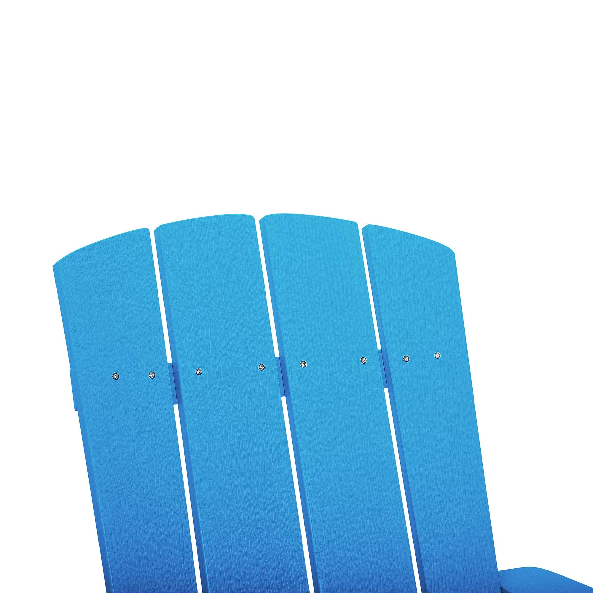 Moderner Muskoka Gartenstuhl Kunstholz Blau mit Hocker Armlehnen Adirondack