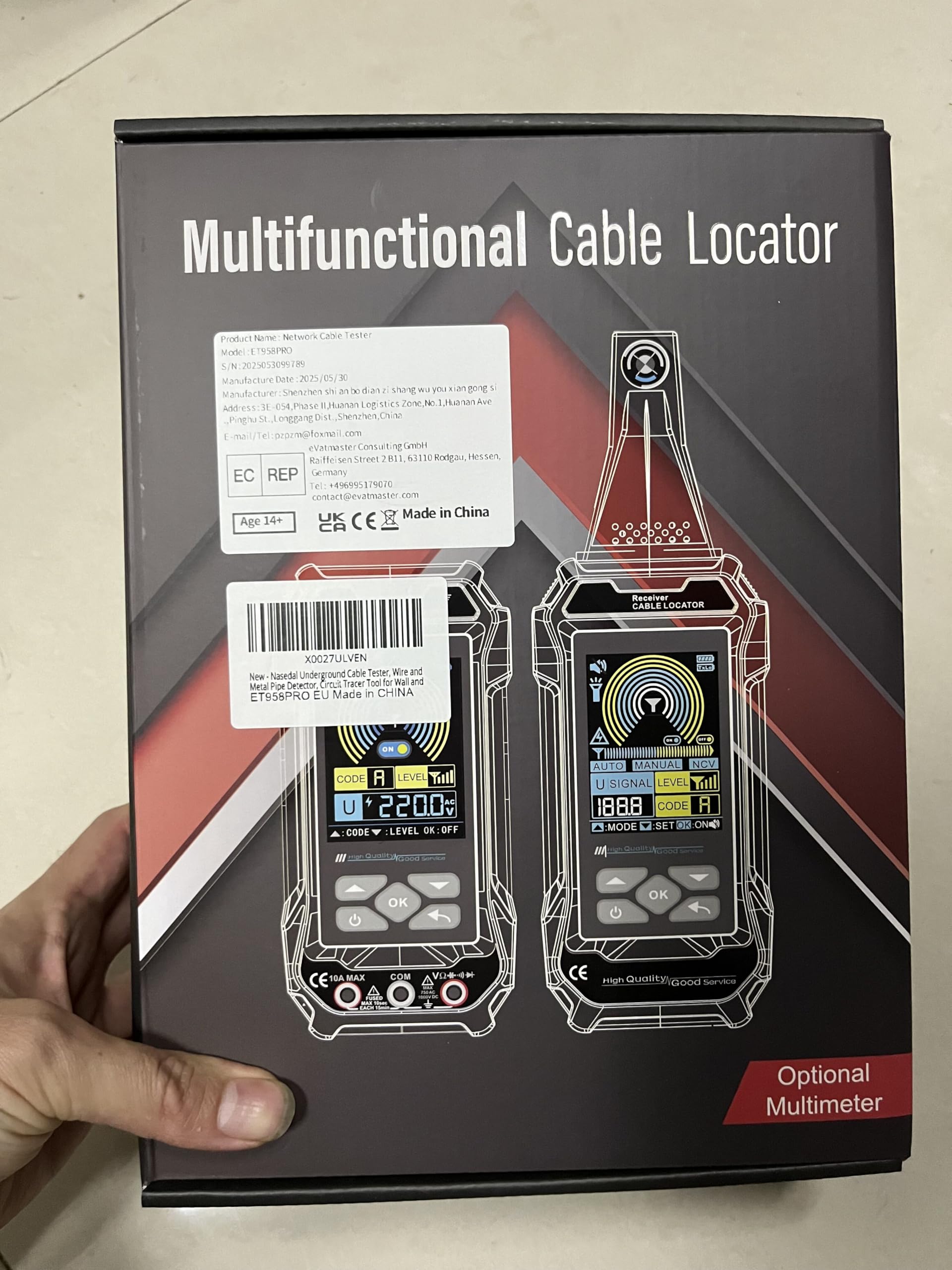 Probador de cables subterráneos, detector de cables y tuberías de metal, herramienta de trazado de circuitos para cables de pared y subterráneos, caminos de tuberías de agua y gas