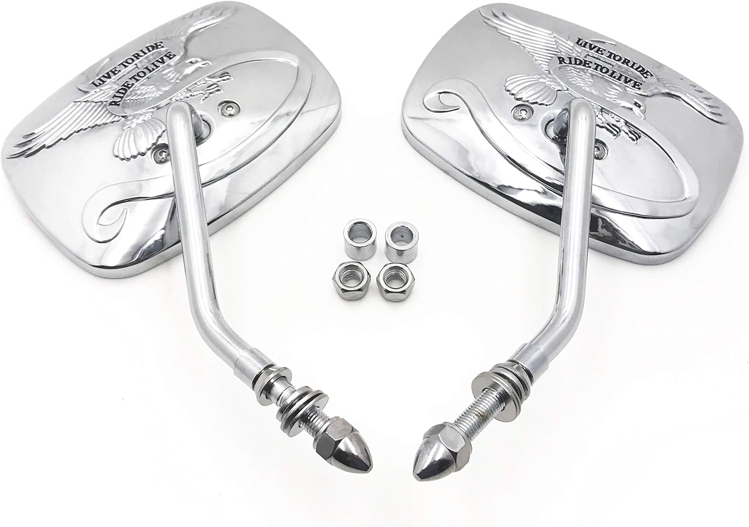 SMT-RearView Mirrors Compatible With H-D street sports chopper cruiser Eagle Spirit Live to Ride Motorcycle [B00WJLZUL2]