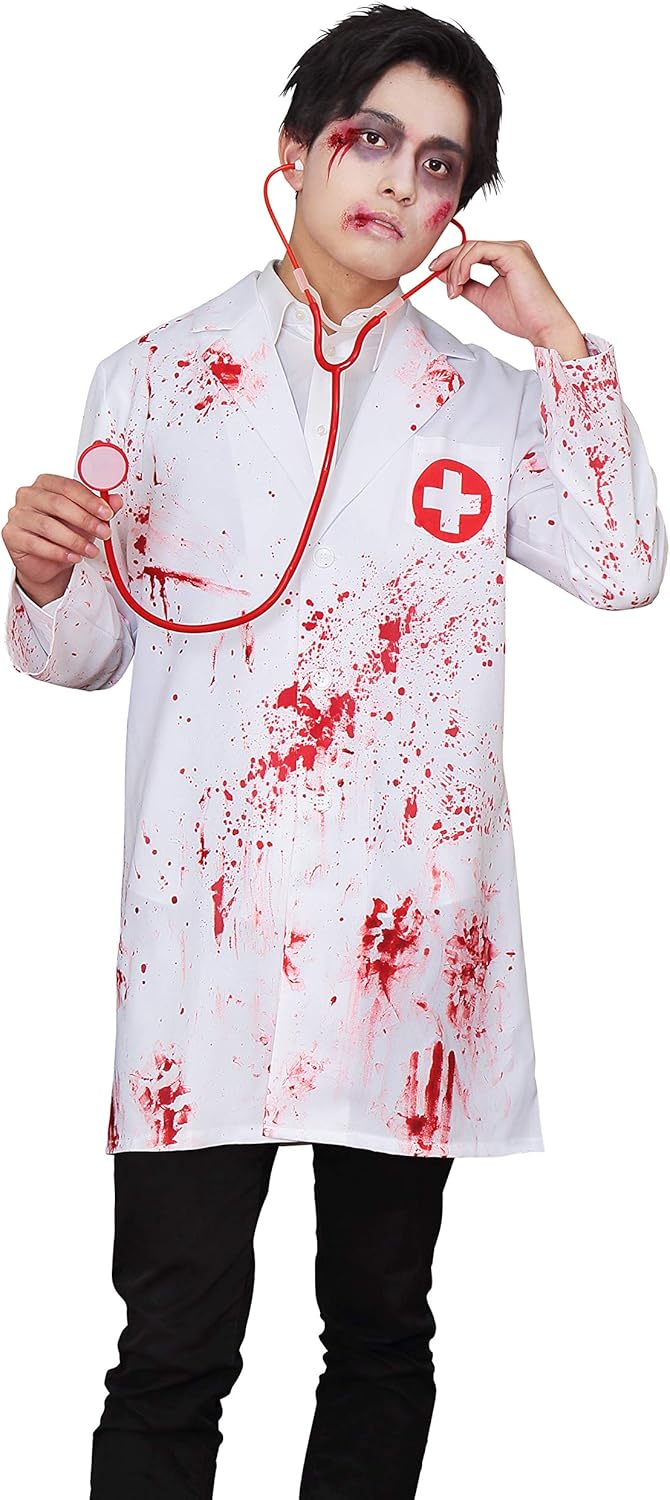 クリアストーン(Clearstone) コスプレ ハロウィン スプラッタードクター メンズ ホワイト クリアストーン(Clearstone) コスプレ ハロウィン スプラッタードクター メンズ ホワイト