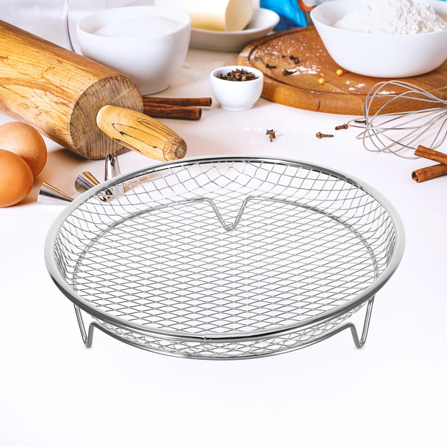 Stainless Steel Air Fryer Rack with Stackable Design for Kitchen Use, Multifunctional Dehydrator and Steaming Shelf, Easy to Clean Air Fryer Accessories for Space Saving Cooking