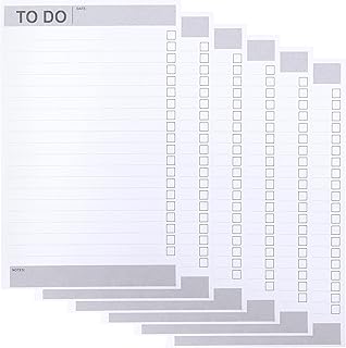 Belle Vous Daily To-Do List Notepad Planner (6 Pack) - 60 Days/Pages Checklist Notebooks with Undated Pages - Memo/Organiser Pads for Shopping Lists, Time Management and Daily Agendas