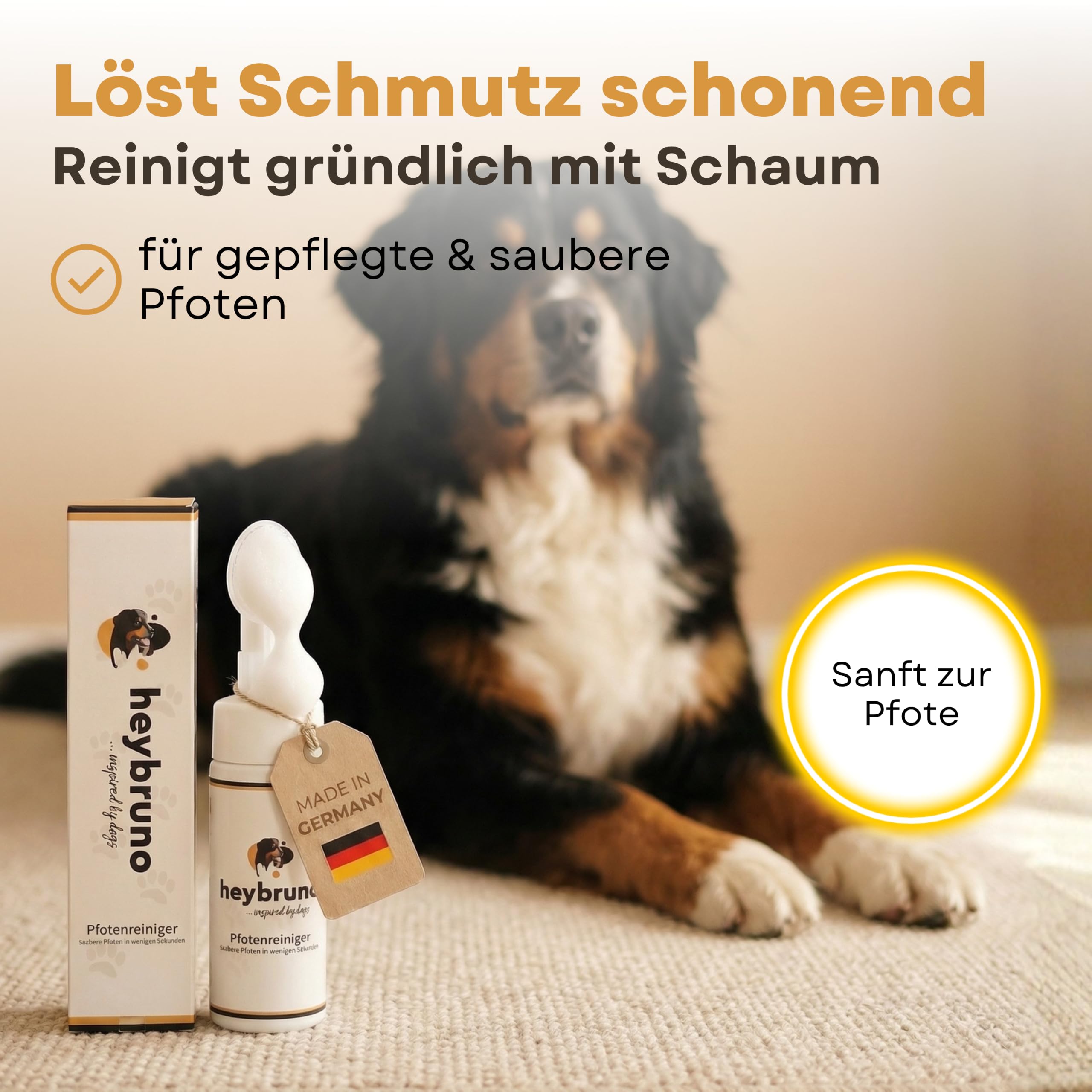XXL Bundle Pfotenpflege und Fellpflege Set für Hunde - Pfotenreiniger 150ml mit Bürste - Pfotenbalsam und Nasenbalsam - Trockenshampoo Schaum - Hundeshampoo 200ml - Hundekamm für Langhaar