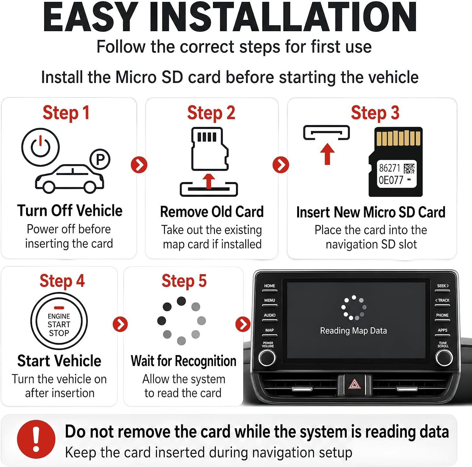 2025 Navigation SD Card – Map Update 86271-0E077 for Toyota Highlander, RAV4, Camry, Corolla, Tacoma, Tundra, Prius & More – USA & Canada GPS Navigation Micro SD Card Update