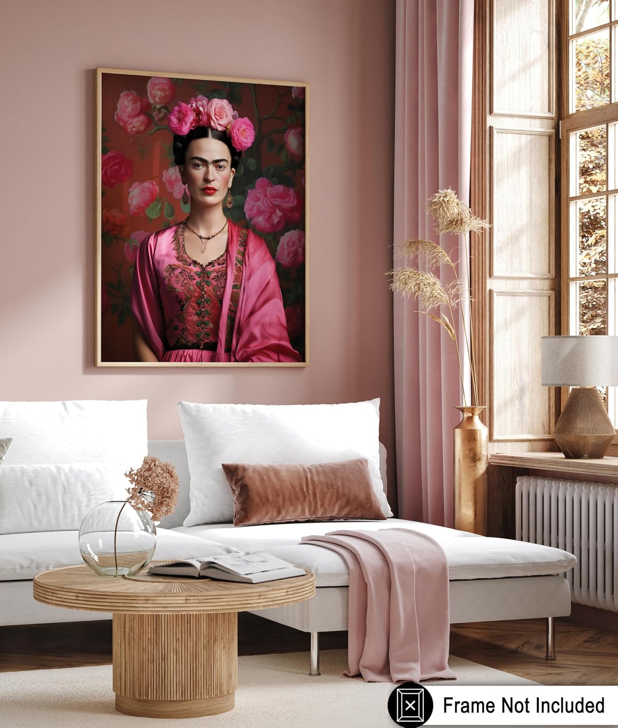 Poster Master Frida Print - Portrait Poster - Mexican Painter Art - Floral Gift for Men & Women - Aesthetic Wall Decor for Bedroom, Living Room, Office or Dorm - 8x10 UNFRAMED Wall Art