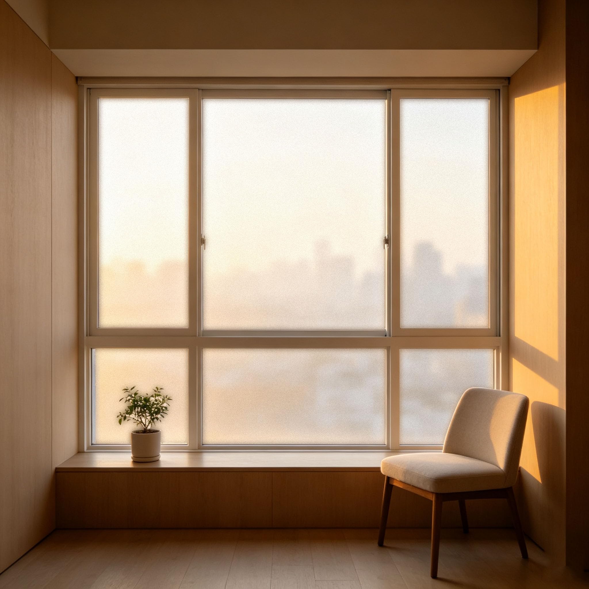 Vinilo Ventana Privacidad 120 x 340 cm Privacidad Ventana Protección UV Ideal Lámina Anti-Miradas con Adhesión Estática sin Pegamento Lámina para Baño Oficina y Cocina, Mate Puro