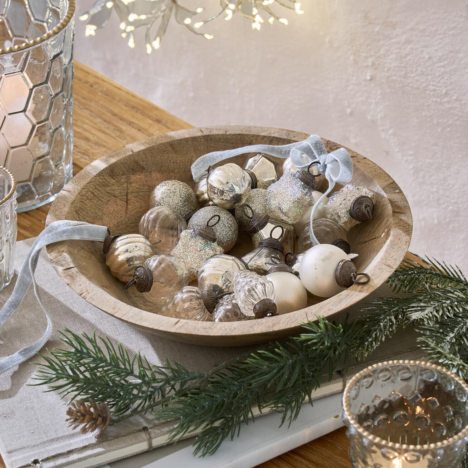 Loberon Weihnachtsschmuck 24er Set Sanary, Silber