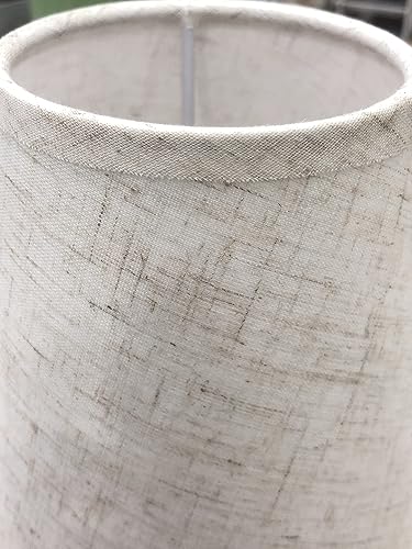 Miniatura 4 de Juego de 6 pantallas de araña de anillo, cortinas de lámpara de lino, juego de 6 pantallas de lámpara pequeñas para lámparas con soporte de arpas o