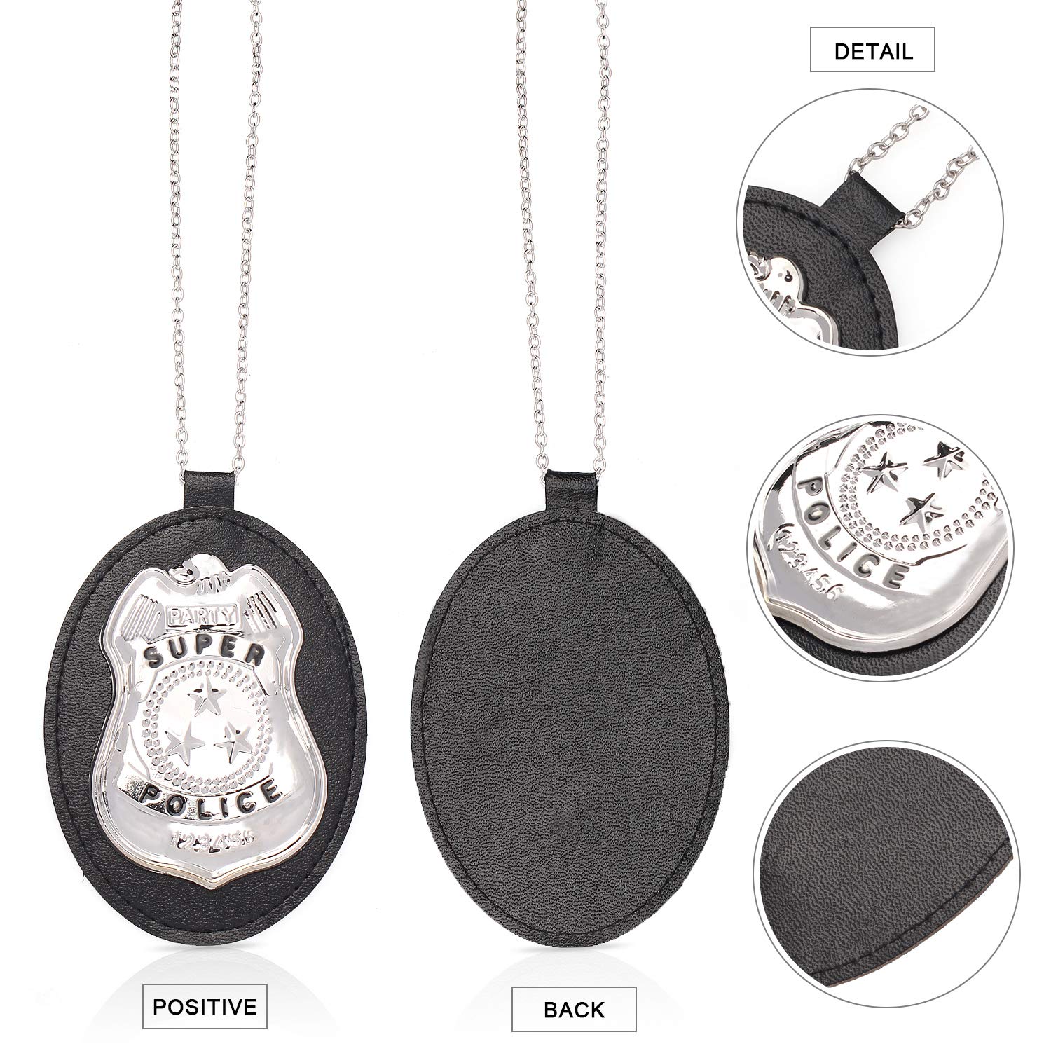 Buy Beelittle Police Handcuffs Badge Cop Costume for Swat Detective FBI Halloween Online at