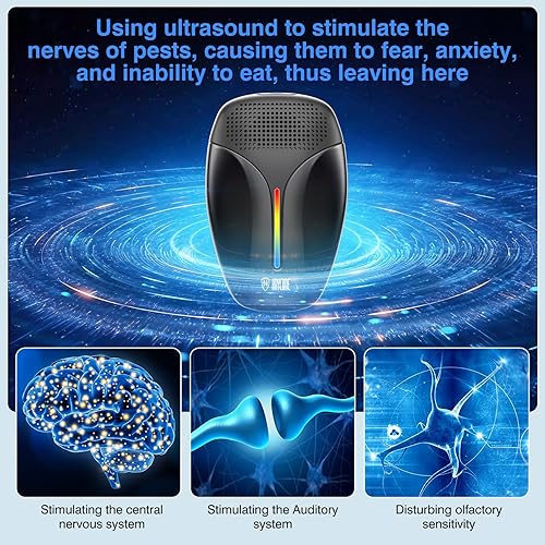 Miniatura 8 de Repelente ultrasónico de plagas e insectos, repelente ultrasónico para cucarachas, roedores, ratones, insectos, mosquitos, ratones, arañas,