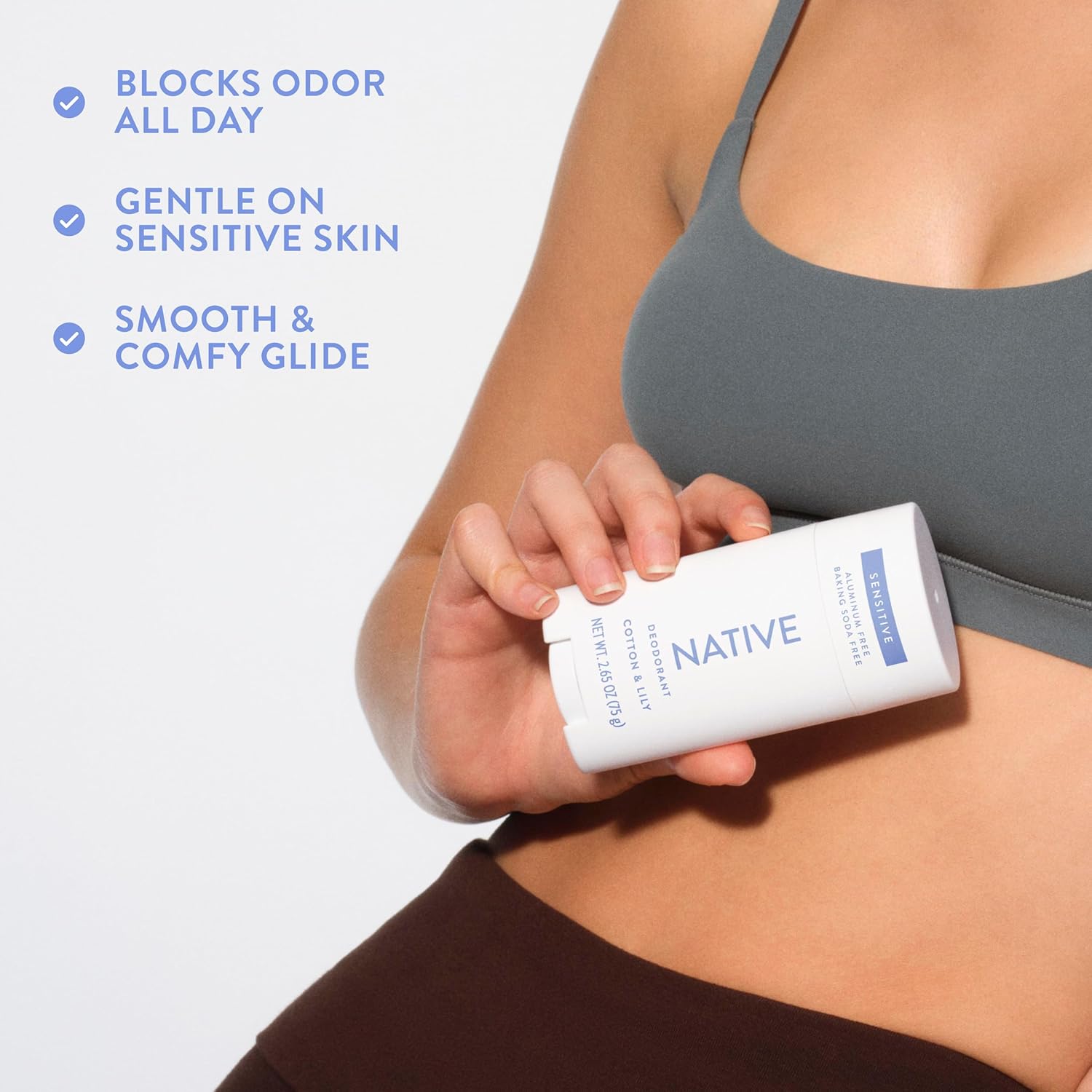 Native Sensitive Deodorant Contains Naturally Derived Ingredients, 72 Hour Odor Control | Deodorant for Women & Men, Aluminum Free with Baking Soda, Coconut Oil and Shea Butter, Cotton & Lily - Image 7