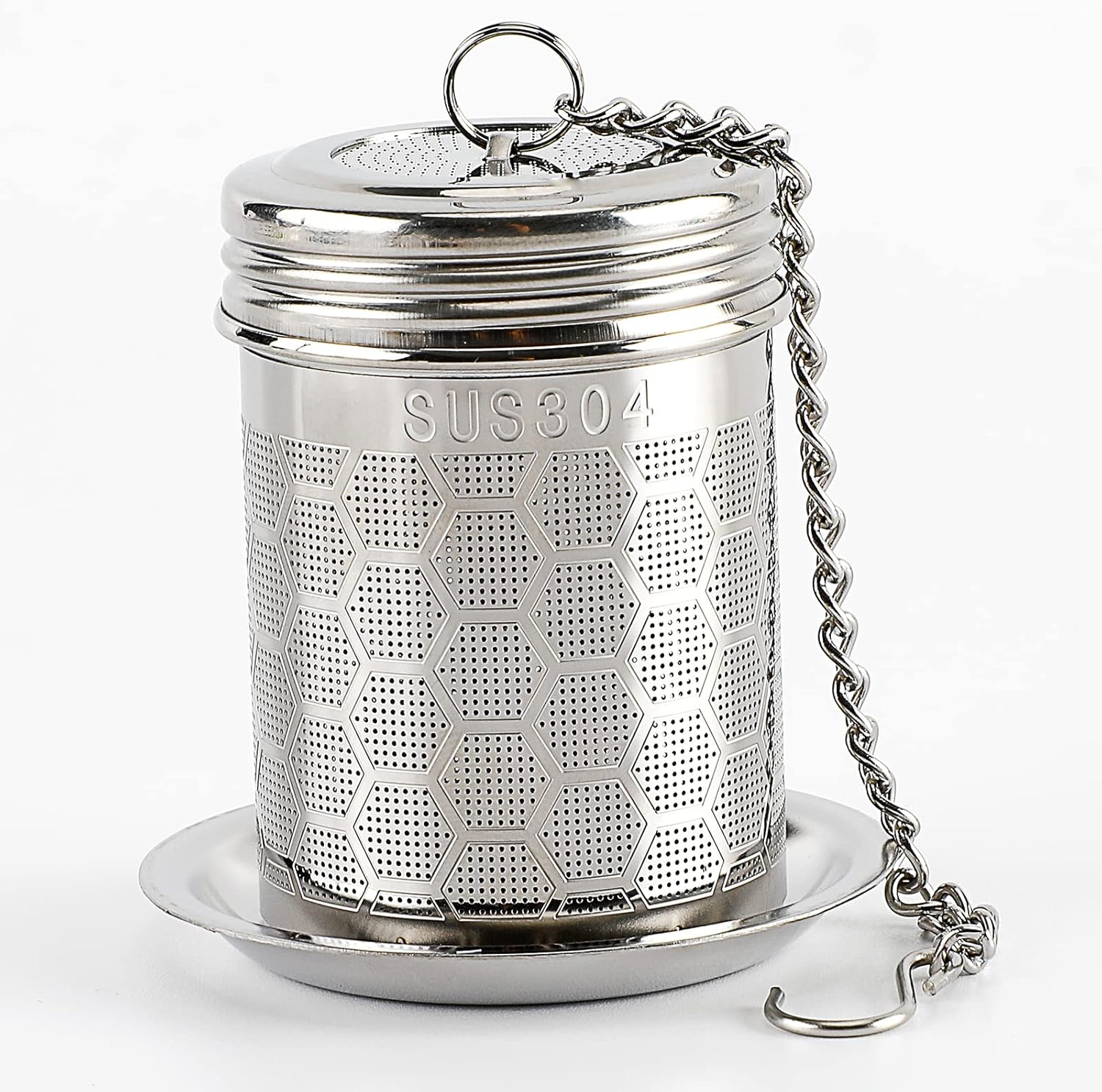 Tea Infuser with Base Tray, Extra Fine Tea Ball
