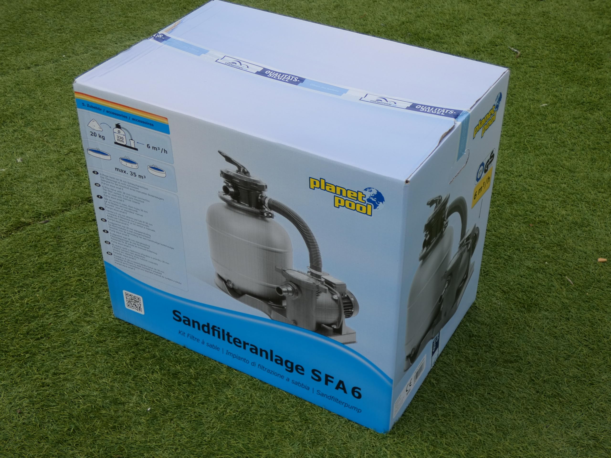 Groupe de Filtration Piscine - Pompe + Filtre à Sable - Volume 20-25m3-6 m3/h - Puissance 400W