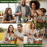 Vista 3 de Aranka Chill - Tazón de inmersión con tapa, acero inoxidable de 35 onzas con aislamiento de doble pared para mantener la comida caliente o fría