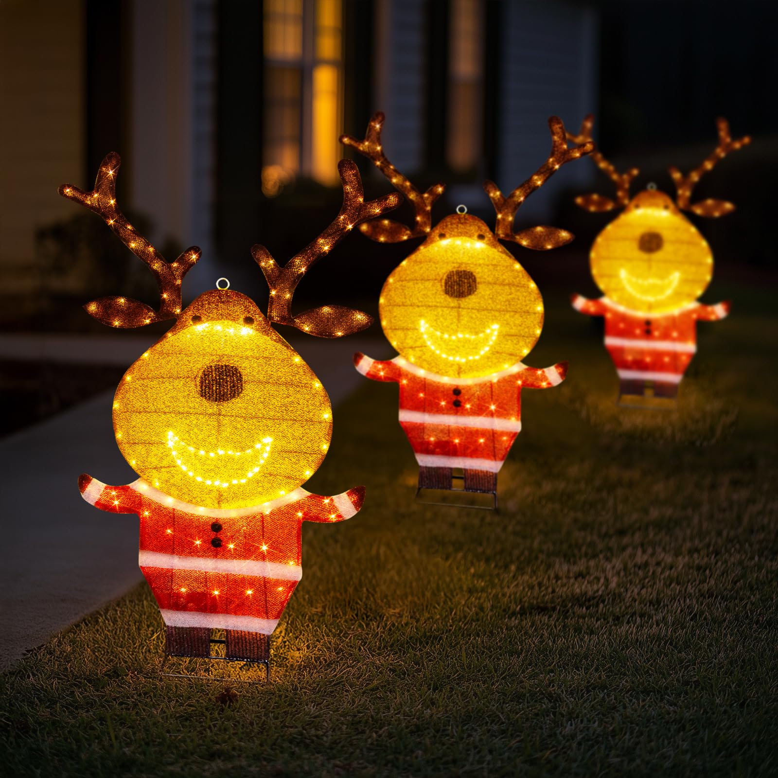 Décoration lumineuse en forme de renne pour l'extérieur