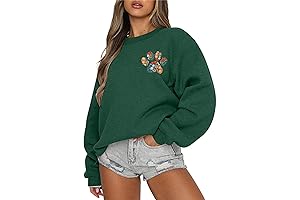HEBBE Dog Mom Sweatshirts For Women: Embroidered Floral Dog Paw Pullover Tops