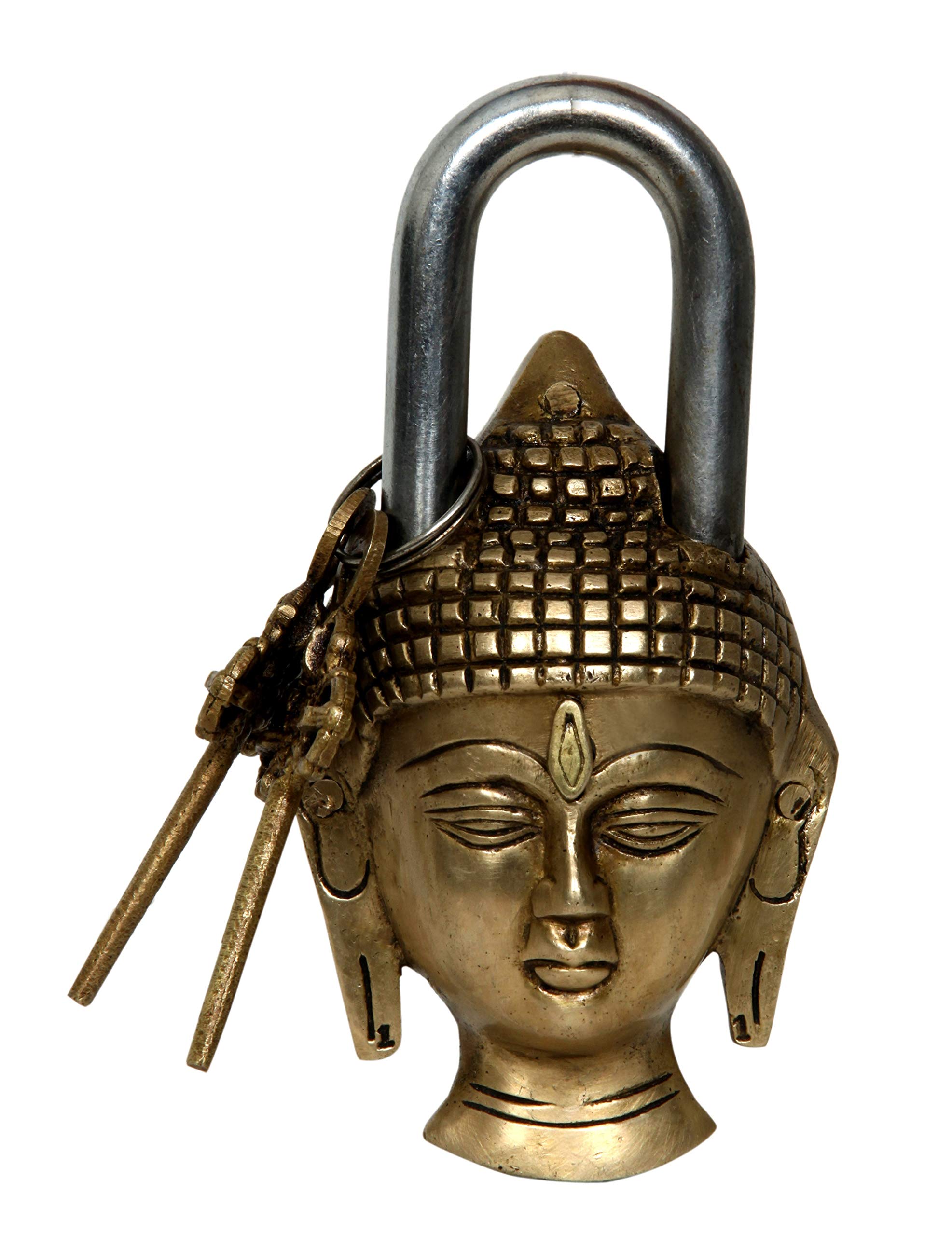 Aesthetic Decors Brass Buddha Head Design Showpeice - (8 Cm X 14.7 Cm X 4 Cm, Antique Brown)-image-8