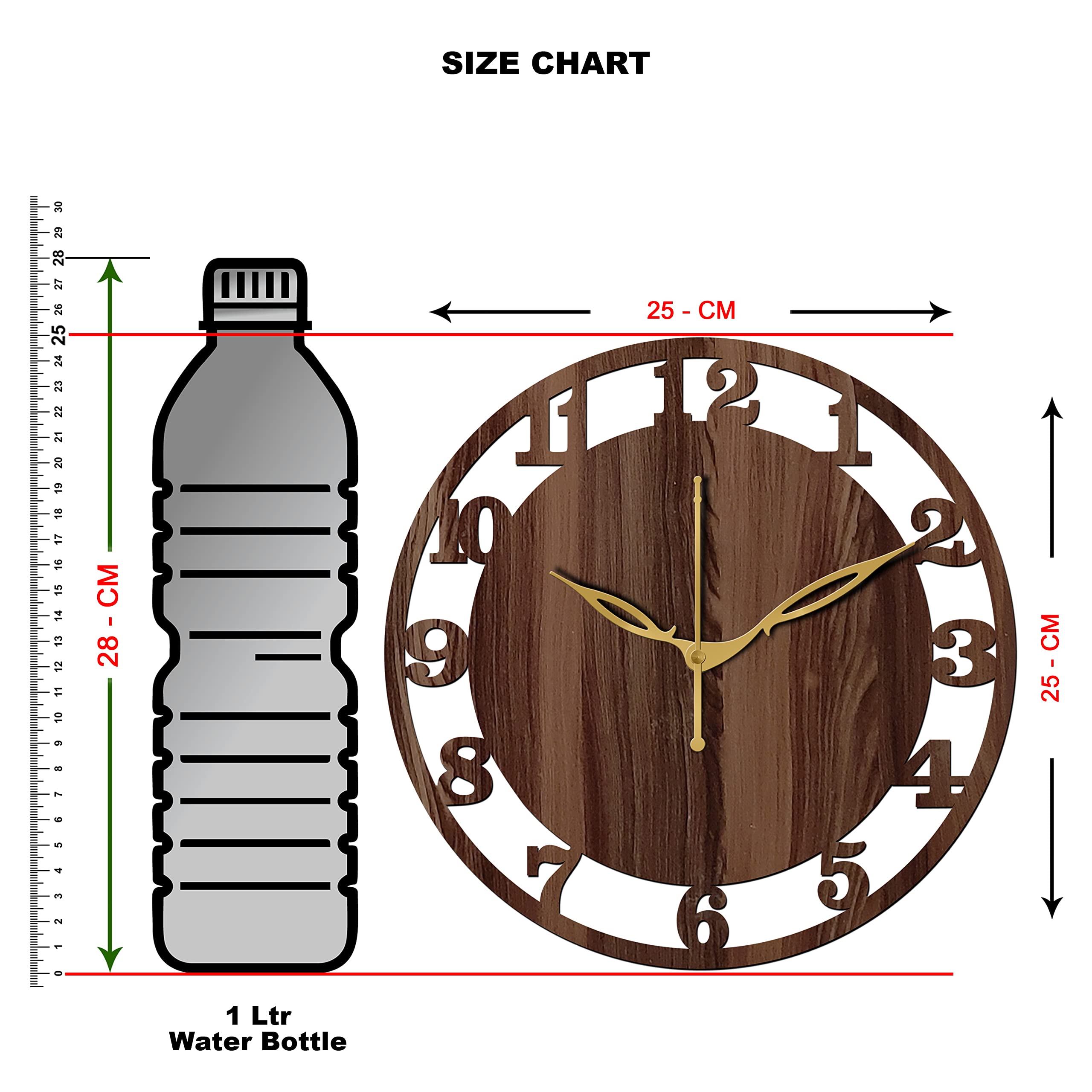 Freny Exim 10" Inch Wooden Analog Wall Clock (Wenge, Small Size, 25Cm X 25Cm)-028 1