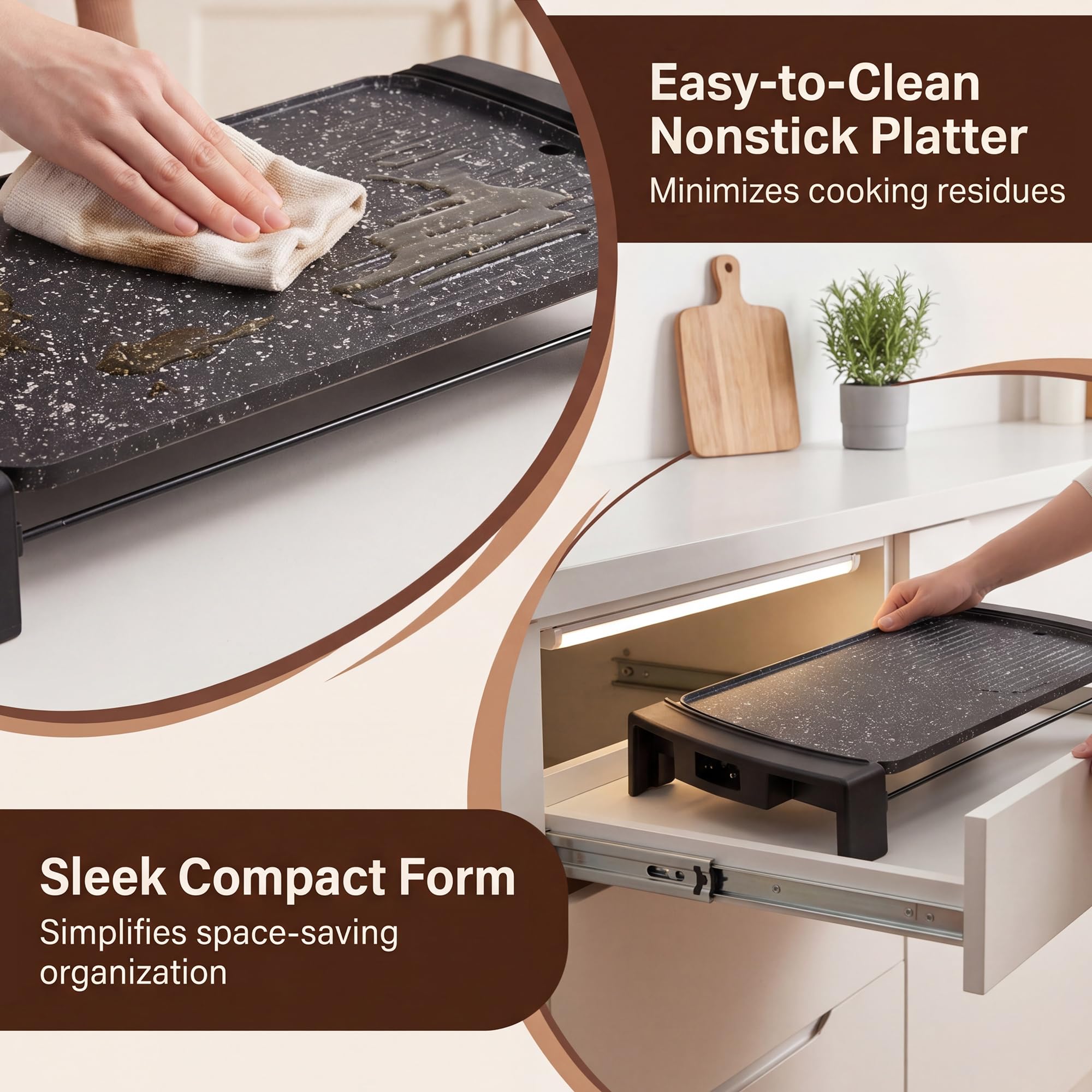 LIFEZEAL 2 en 1 Plancha Électrique 2150W, Grill Électrique Antiadhésif