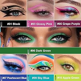 LemonSac 7 Colorful Eyeliner Pen Set, Eye Shadow Pencil, Pearl Eyeliner Kit Metallic Glitter Eye liner Pencil for Women Eye&Lip Liner Professional Eye Makeup Set Colorful Eye Color (7PCS B)