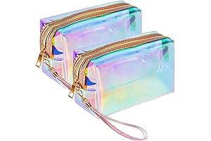 HRX Package Clear Iridescent Holographic Makeup Bag 2-Pack
