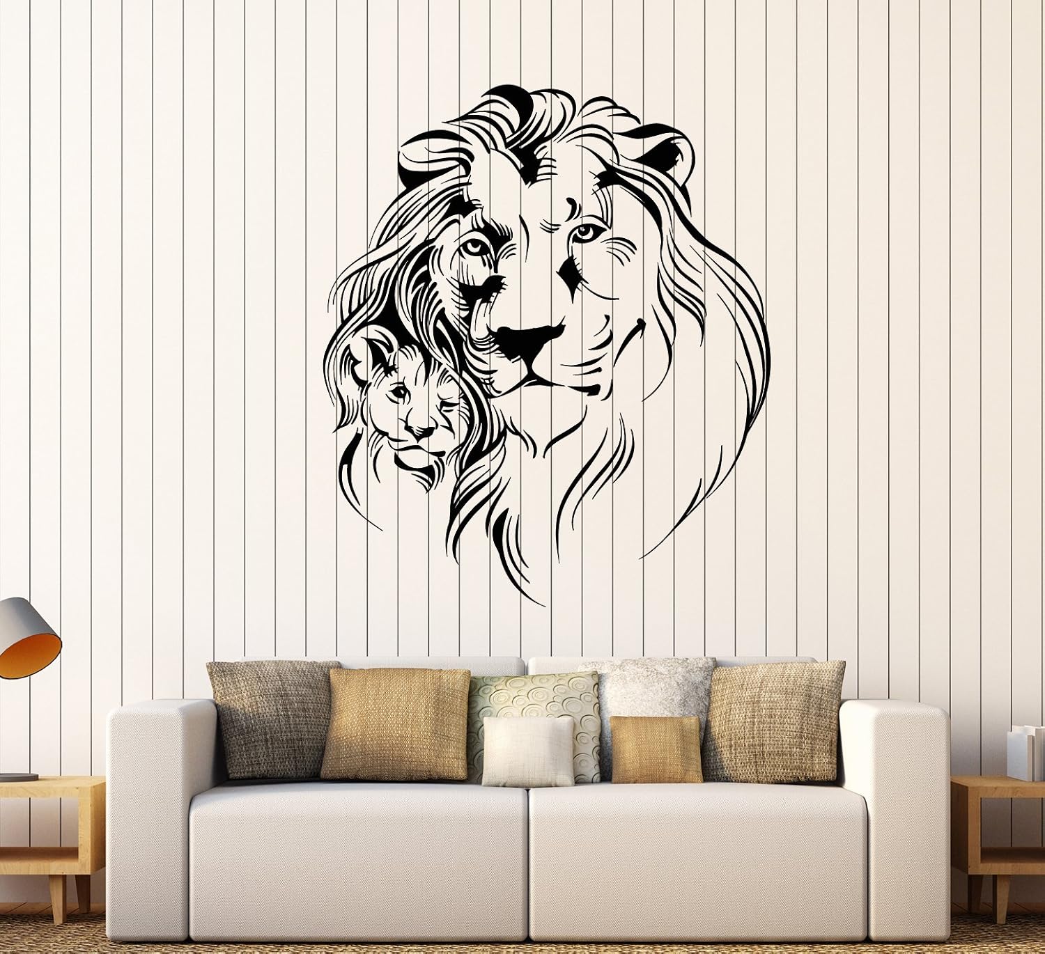 Amazon.com: Vinyl Wall Decal Lion Lionet Father and Son African Animals ...