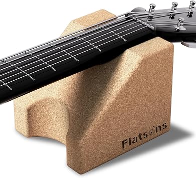 Flatsons FA-19 Guitar Neck Rest, Two Heights Support Guitar Neck Cradle, Stable Trapezoid Design, Premium Cork Guitar Rest, Guitar Accessories for Guitar Workstation Ukulele Violin Banjo Mandolin