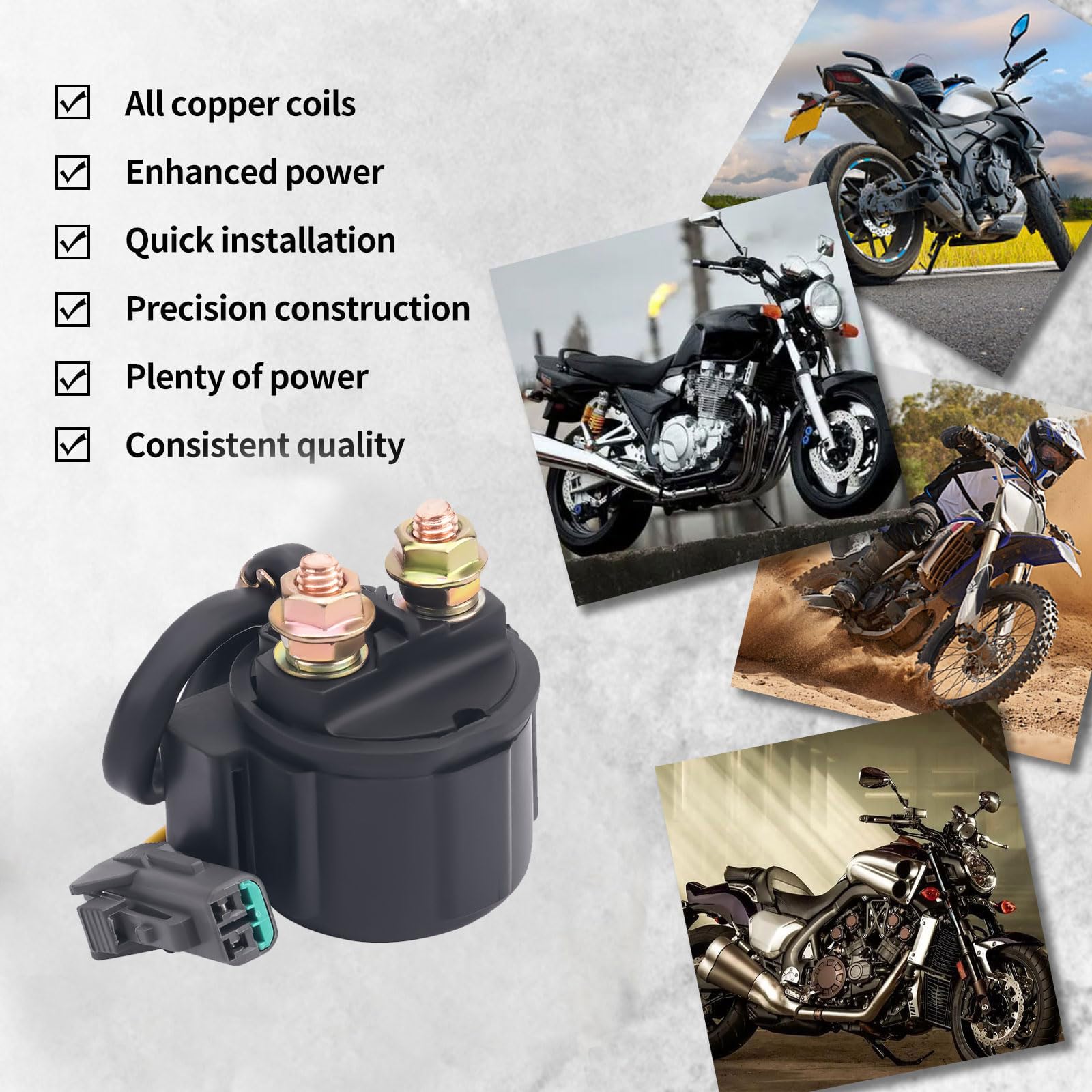 Relè solenoide avviamento 39740031B compatibile con Ducati 1098 1098 S 1198 R SP 848 848 1100 Evo Dark GT 1000 Sportclassic Touring 696 796 20° Anniversario Sport 1000 Sportclassic Biposto