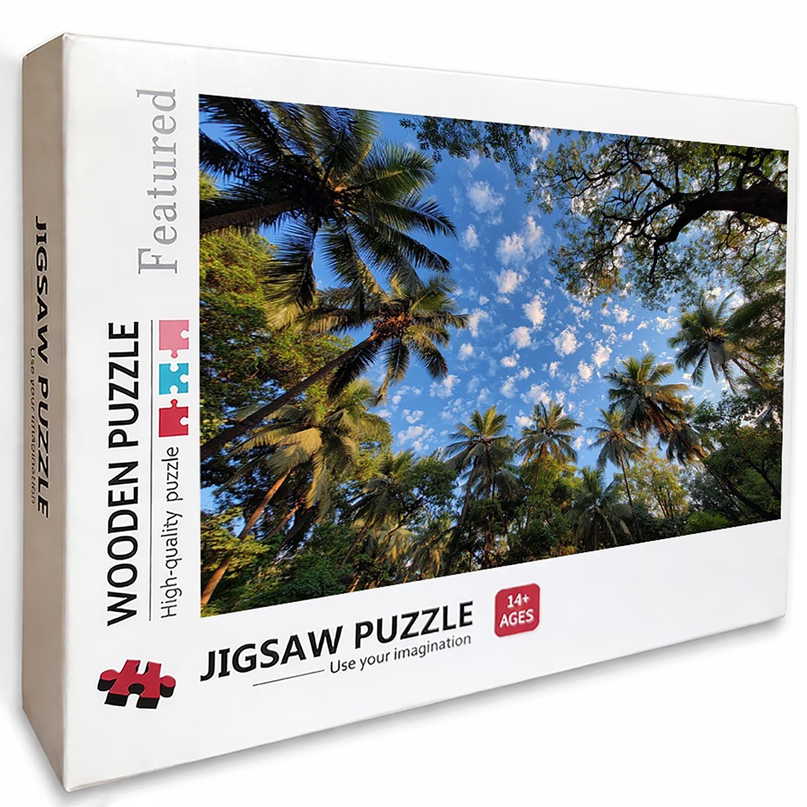 Puzzle Arte con Scatola Albero, Cielo Puzzle Legno 5000 Pezzi Adulti 156x105cm, Attività di Intrattenimento ad Alta Difficoltà, DIY Classici Gioco, Jigsaw Per Tutta La Famiglia, Estate Regalo, D-9003