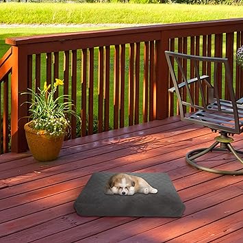 PETMAKER Waterproof Memory Foam Pet Bed- Indoor/Outdoor Dog Bed with Water Resistant Non-Slip Bottom & Removeable Washable Cover, 20?X15 (Gray)