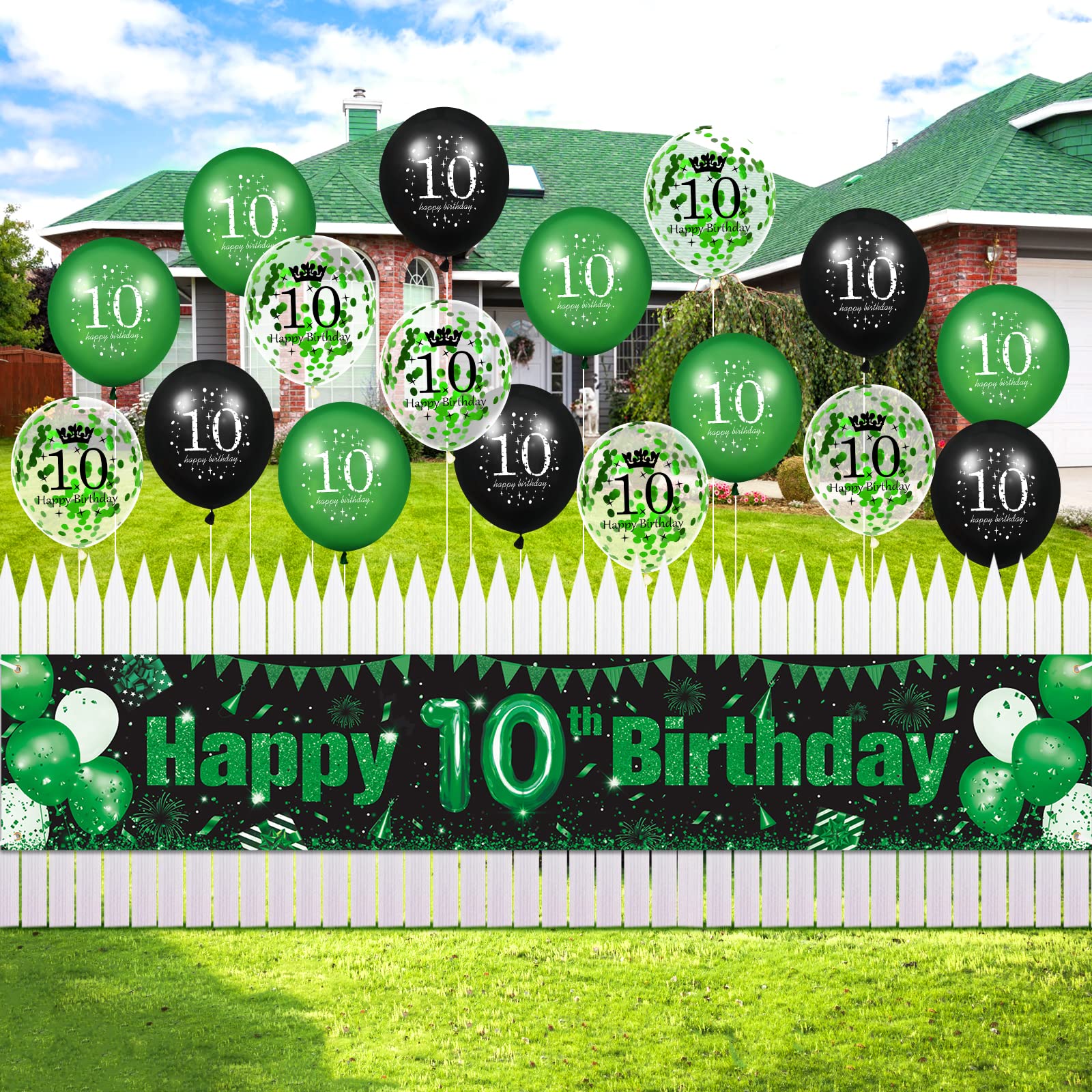 Video Game Party 10th Birthday Decorations - 148 Piece Green Gaming