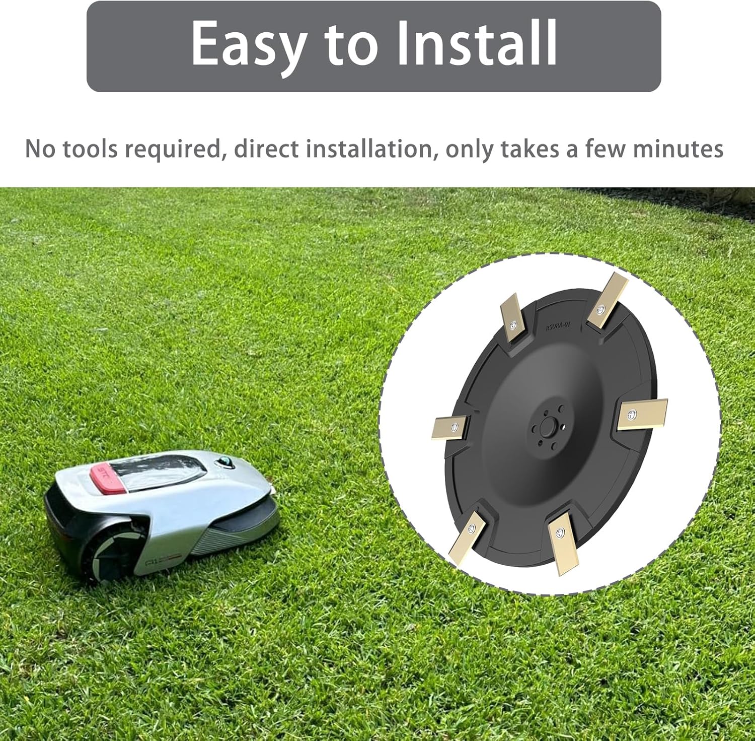 Chuancheng RSDRA-01 Cutter Disc for Dreame Roboticmower A1 Robotic Lawnmower, Replacement Parts 1*Mower disc, 6*Blades