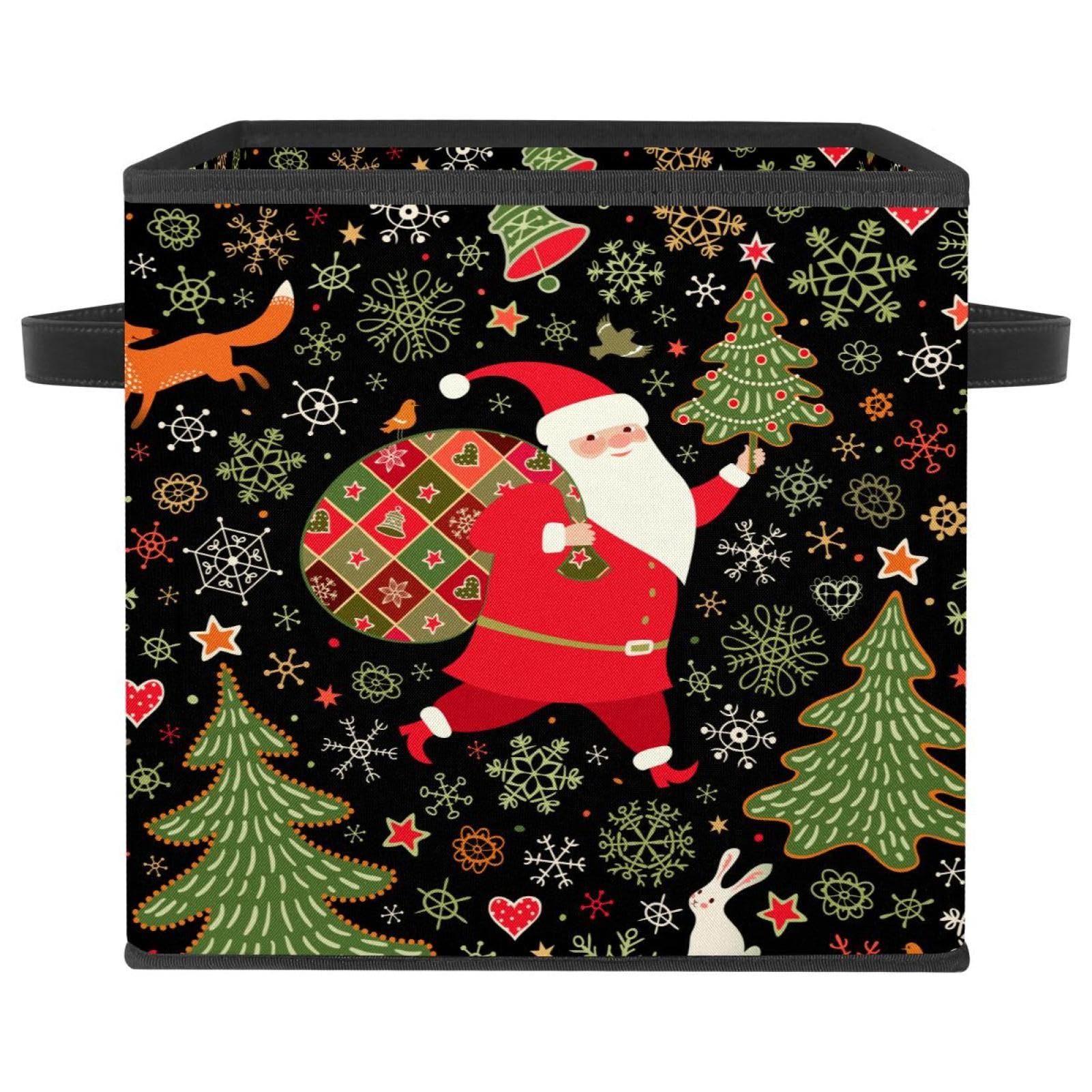 Boîte de rangement pliable en emballage cadeau avec motif Père Noël unique