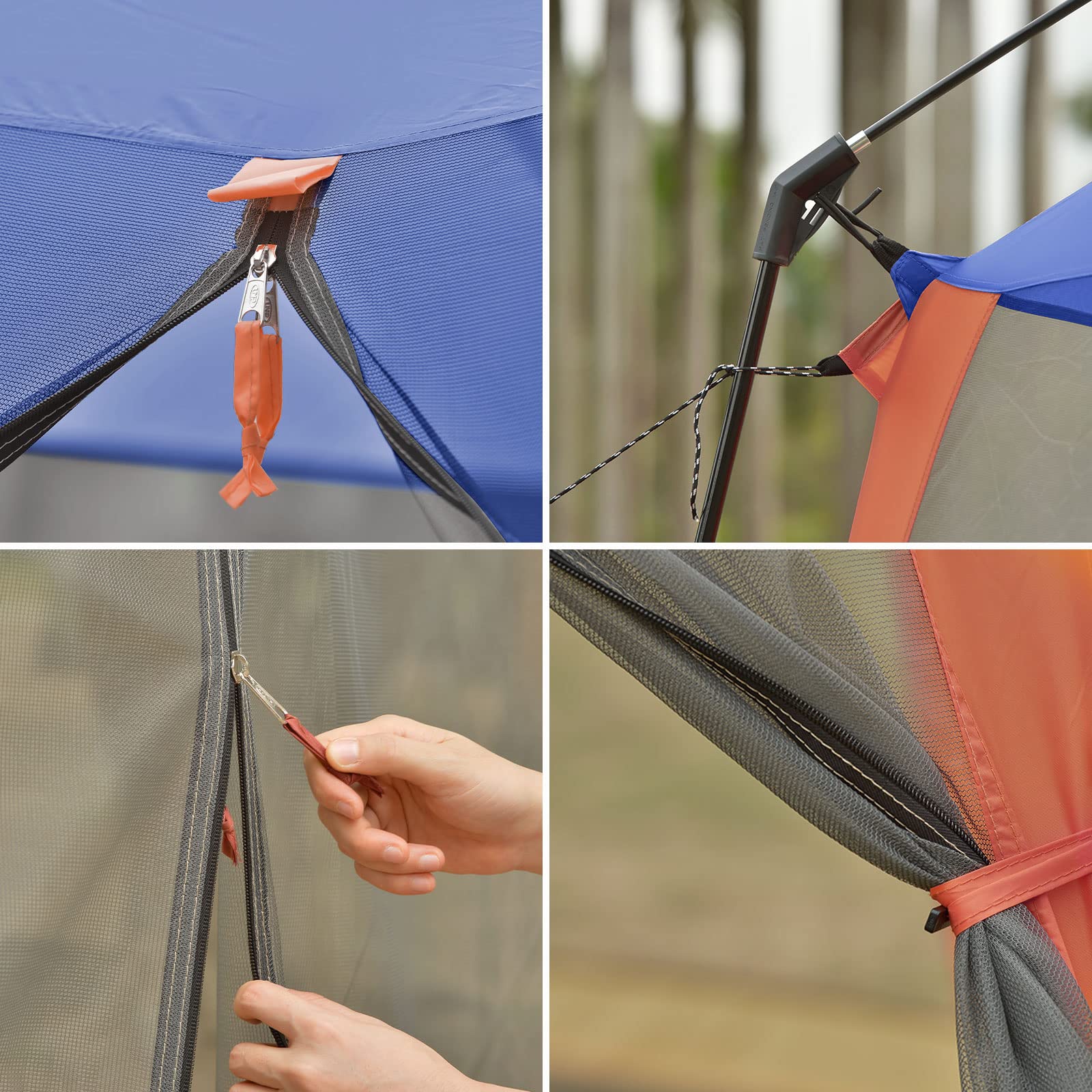 CAMPROS CP Screen House 30 x 25 m, ekranowana siatka siatkowa, baldachim ścienny, osłona namiotu, altana, na patio, do aktywności na świeżym powietrzu, na kemping, kolor niebieski
