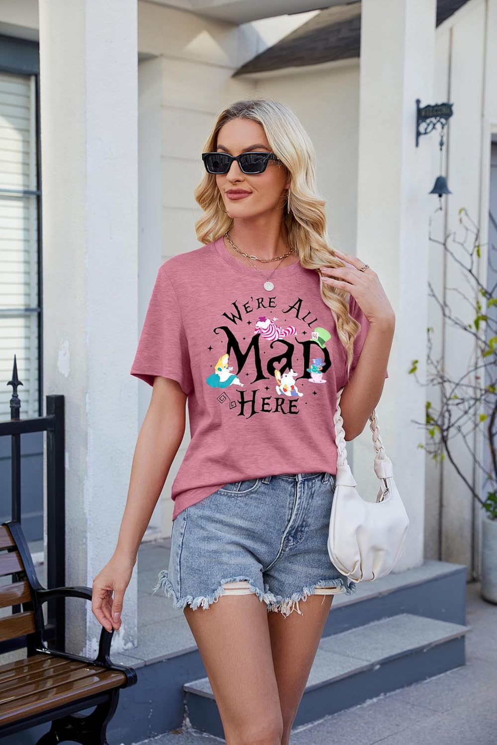 Magical Shirt Women Magic Princess T-Shirt We're All Mad Here Fairy Graphic Shirts Vacation Party Casual Short Sleeve Top - Image 4